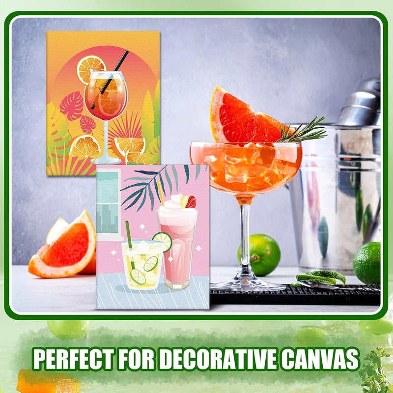 Sherr 20 Pcs Stretched Pre Drawn Canvas Afro Queen Black Art for Painting for Adults Outline Pre Drawn Stretched Cotton Canvas to Paint Party Set, 8 x 10'' (Cocktail) - Image 4